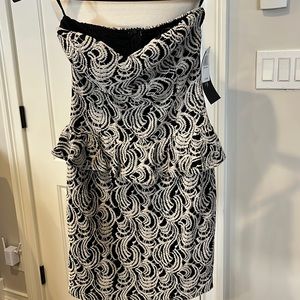 Ark & co. Black and beige strapless dress